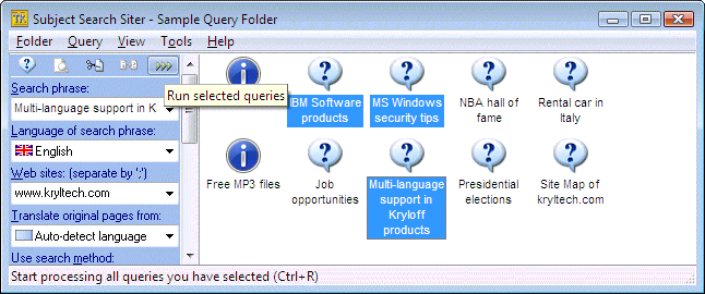 Subject Search Siter Screenshot